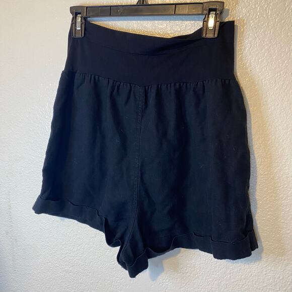 Cisono Maternity Black Linen Blend Shorts Size Medium - Picture 4 of 6